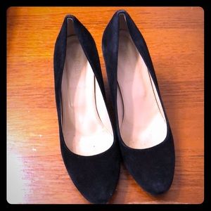 Used JCrew Black suede wedges